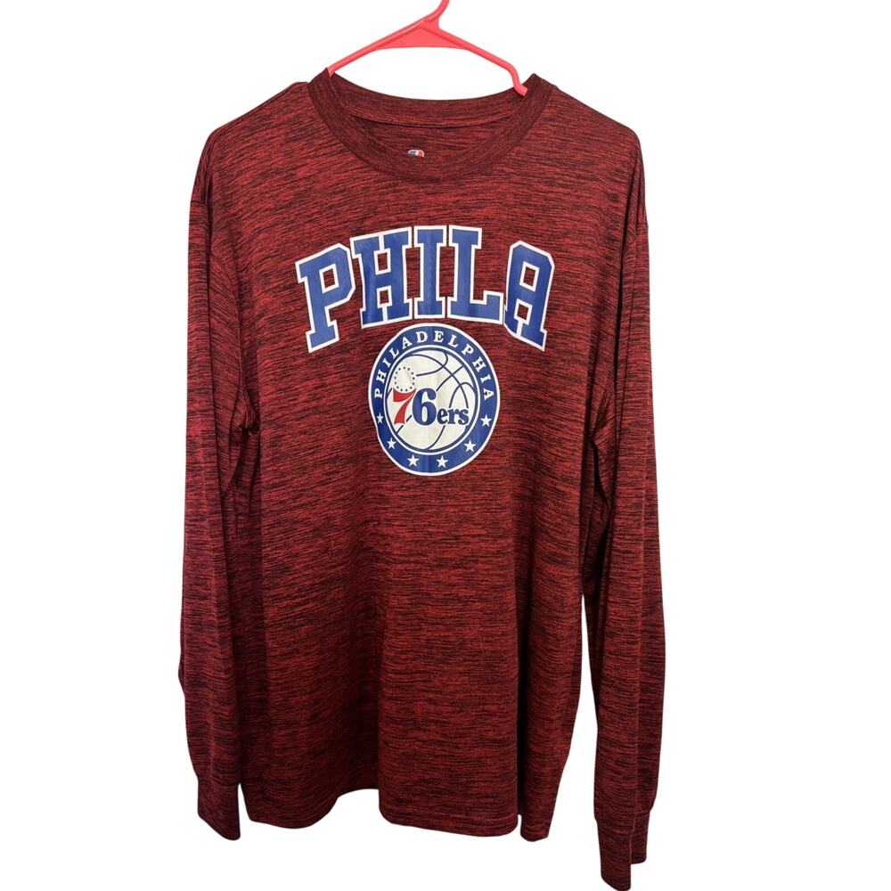 NBA Philadelphia 76ers Men’s Long Sleeve Shirt Size Large Sixers Basketball